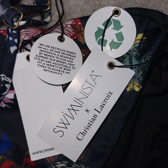 NEW Christian Lacroix bathing suit swimsuit swimming black with butterfly - Picture 8 of 9